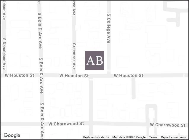 Map showing the Law Offices of Alicia Barkley at 217 W. Houston Street in Tyler, TX